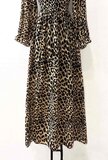 Sierlijke mixed maxi jurk met leopard motief_