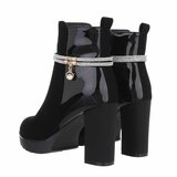 Zwart high heel mixed enkellaarsje Solema_