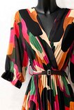 Sierlijke mixed colours maxi plisse jurk   SOLD OUT_