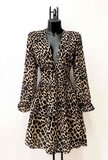 Mooie korte mixed jurk met leopardprint_