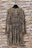 Mooie korte mixed jurk met leopardprint_