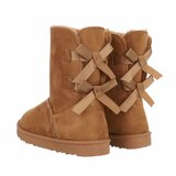 Camelkleurige daimen snowboot Amela._