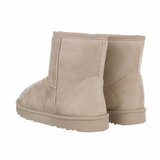 Beige korte suede winterboot Aleke_