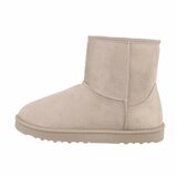 Beige korte suede winterboot Aleke_