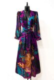 maxi robe longue pourpre mix a motif_