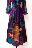 maxi robe longue pourpre mix a motif_