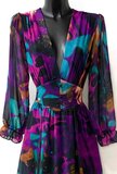 Sierlijke purper mixed maxi jurk_