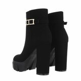 Zwart daimen high heel enkellaarsje Aliefa_