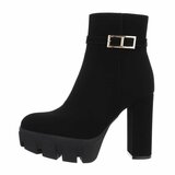 Zwart daimen high heel enkellaarsje Aliefa_