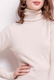 Comfortabele cream turtleneck trui_