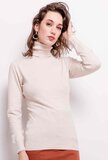 Comfortabele cream turtleneck trui_