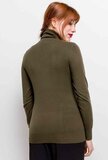 Comfortabele kaki groene turtleneck trui_