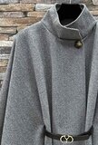 Élégante veste cape gris-noir_