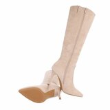 Beige suede halfhoge laars Michelle_