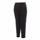 Trendy zwarte high waist jeans broek._