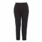 Trendy zwarte high waist jeans broek._