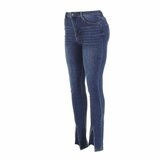 Blauwe fashion high waist flare leg jeans_