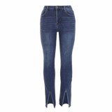 Blauwe fashion high waist flare leg jeans_