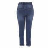 Modieuze blauwe high waist jeans in used look_