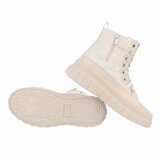 Hoge beige mixed  wol sneaker Amalda_