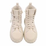 Hoge beige mixed  wol sneaker Amalda_