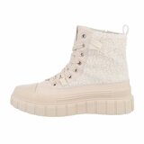 Hoge beige mixed  wol sneaker Amalda_