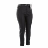 Trendy zwarte high waist leatherlook broek_