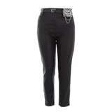 Trendy zwarte high waist leatherlook broek_