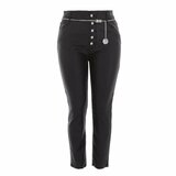 Mooie zwarte high waist leatherlook broek_