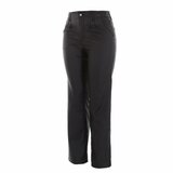 Trendy zwarte high waist broek in leather look_