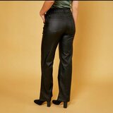 Trendy zwarte high waist broek in leather look_