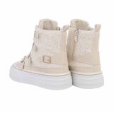 Hoge beige mixed  wol sneaker Amyleen_