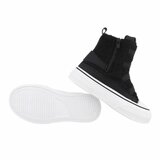 Hoge zwarte mixed  wol sneaker Amyleen_