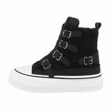 Hoge zwarte mixed  wol sneaker Amyleen_