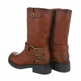 Stoere camelkleurige biker laars Luzia_