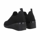 Zwarte lage textiel step in sneaker Angella_