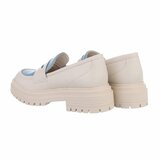 Beige-blauwe mocassin Anjela_