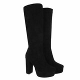 Zwarte hoge suede laars Antiopi_