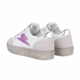 Lage wit-zilveren sneaker met accent Jelina_