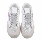 Lage wit-zilveren sneaker met accent Jelina_