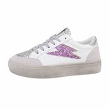 Lage wit-zilveren sneaker met accent Jelina_