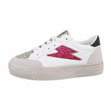 Lage wit-gouden sneaker met accent Jelina_