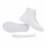 Witte-fuchsia textiel sneaker Eloise_