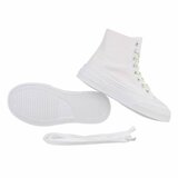 Witte-groene textiel sneaker Eloise_