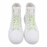 Witte-groene textiel sneaker Eloise_