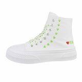 Witte-groene textiel sneaker Eloise_