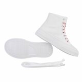 Witte-rode textiel sneaker Eloise_