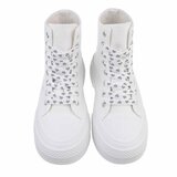 Witte-zilveren textiel sneaker Eloise_