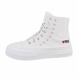 Witte-zilveren textiel sneaker Eloise_