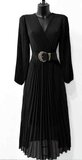 Classy zwarte plisse maxi jurk._
